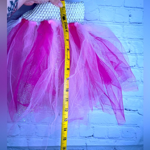 Handmade small tulle, pink skirt w/ elastic waist & 2 headbands. *MARKED DOWN!! - Picture 8 of 9